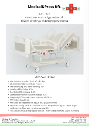 EXP-1137 4 motoros intenzív ágy